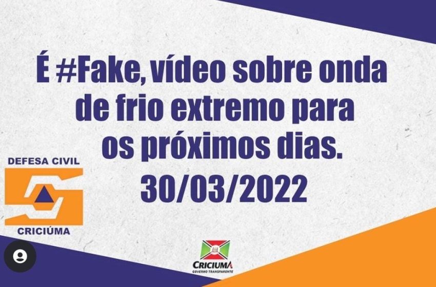  É FAKE: Maior onda de frio dos últimos 100 anos no Brasil