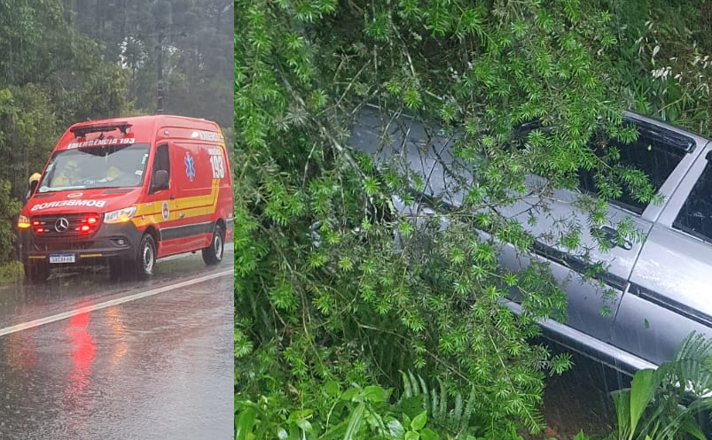  Dois homens são conduzidos ao Hospital após Saída de pista na BR-280