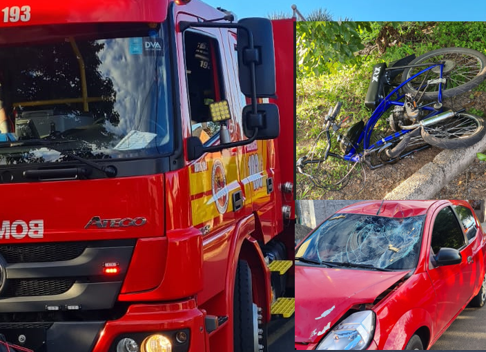  Ciclista sofre fratura em acidente